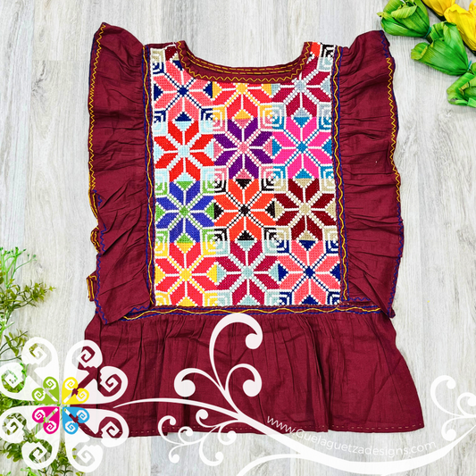 Punto Cruz Perchera Top  - Short Flutter Sleeve