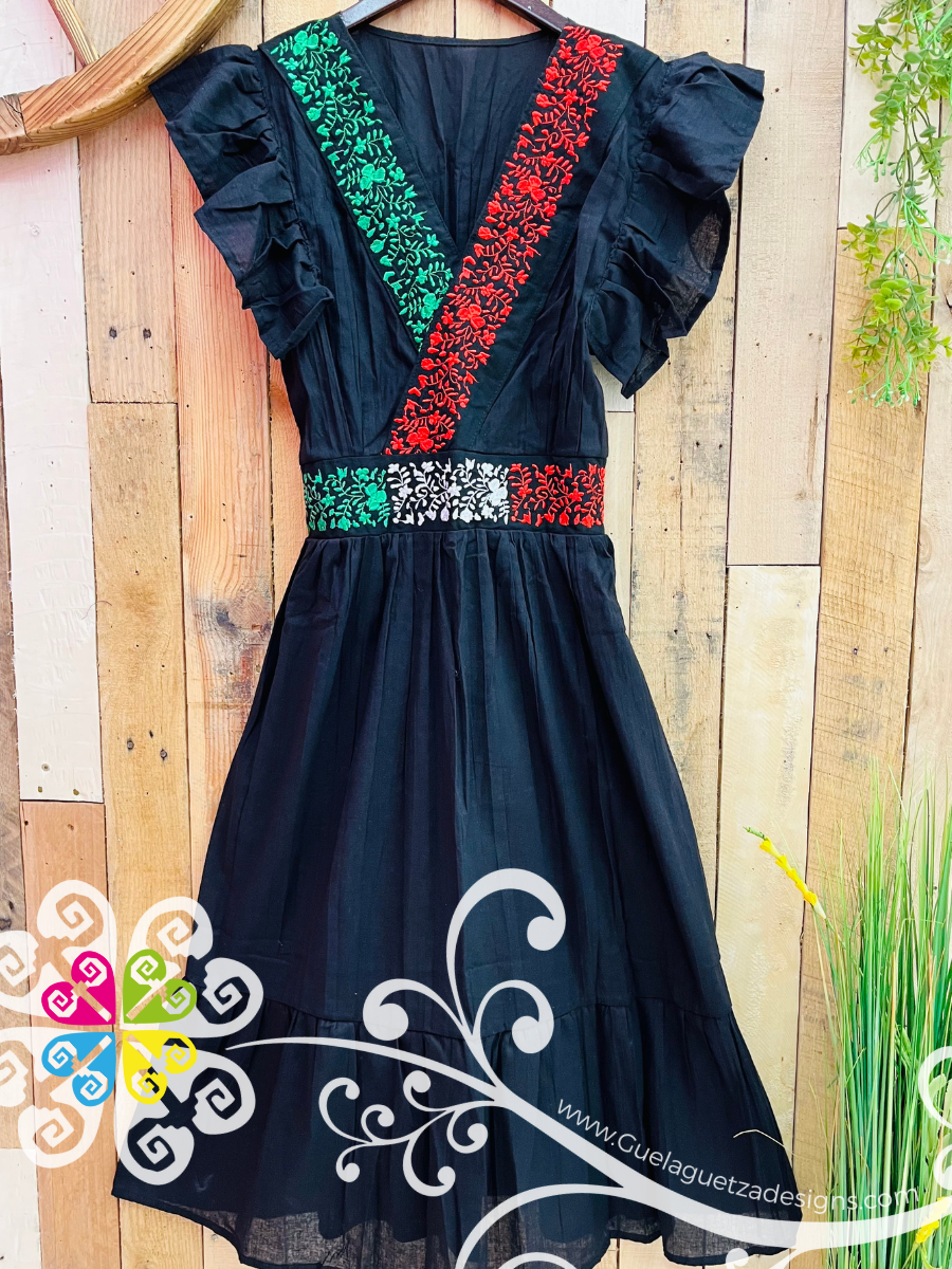 Fernanda Black Tricolor Dress - Women Dress
