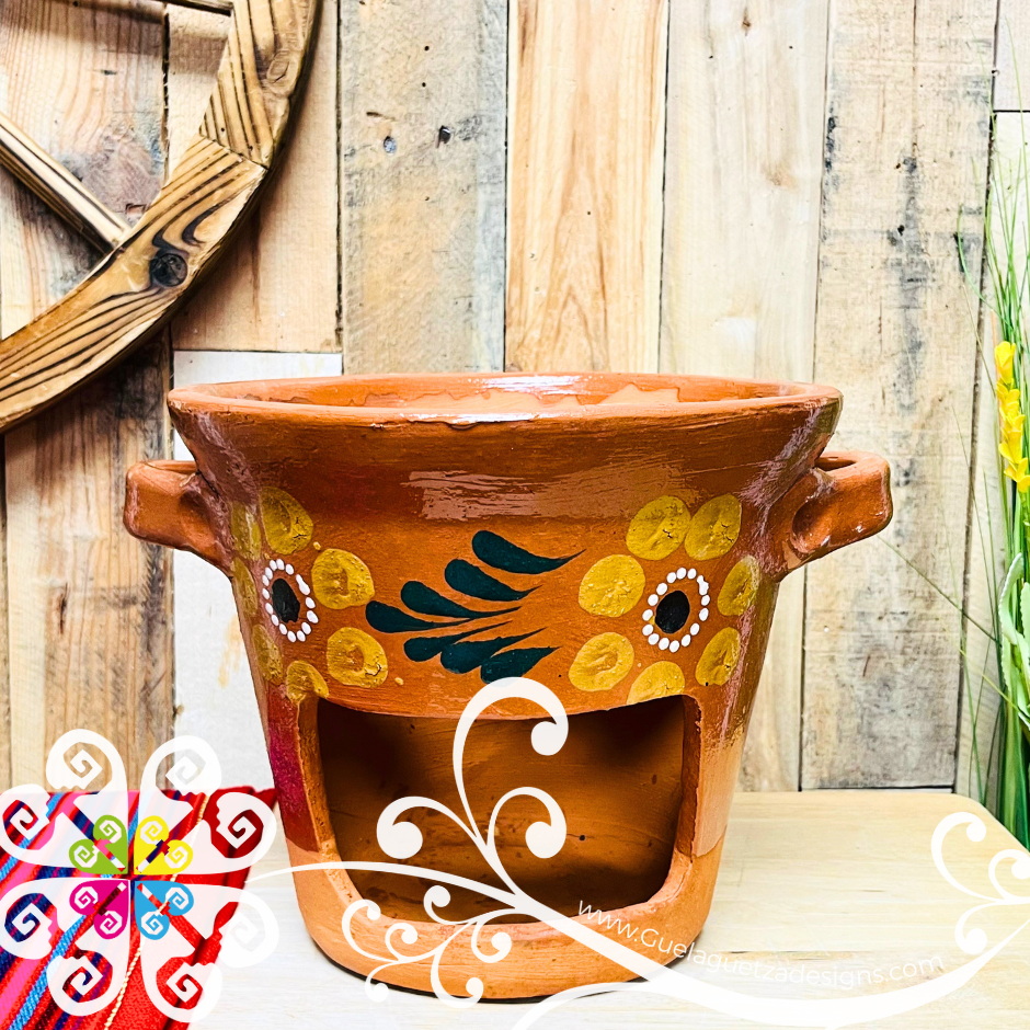 Small Anafre de Barro Decorada Chafing Dish - Mexican Kitchen