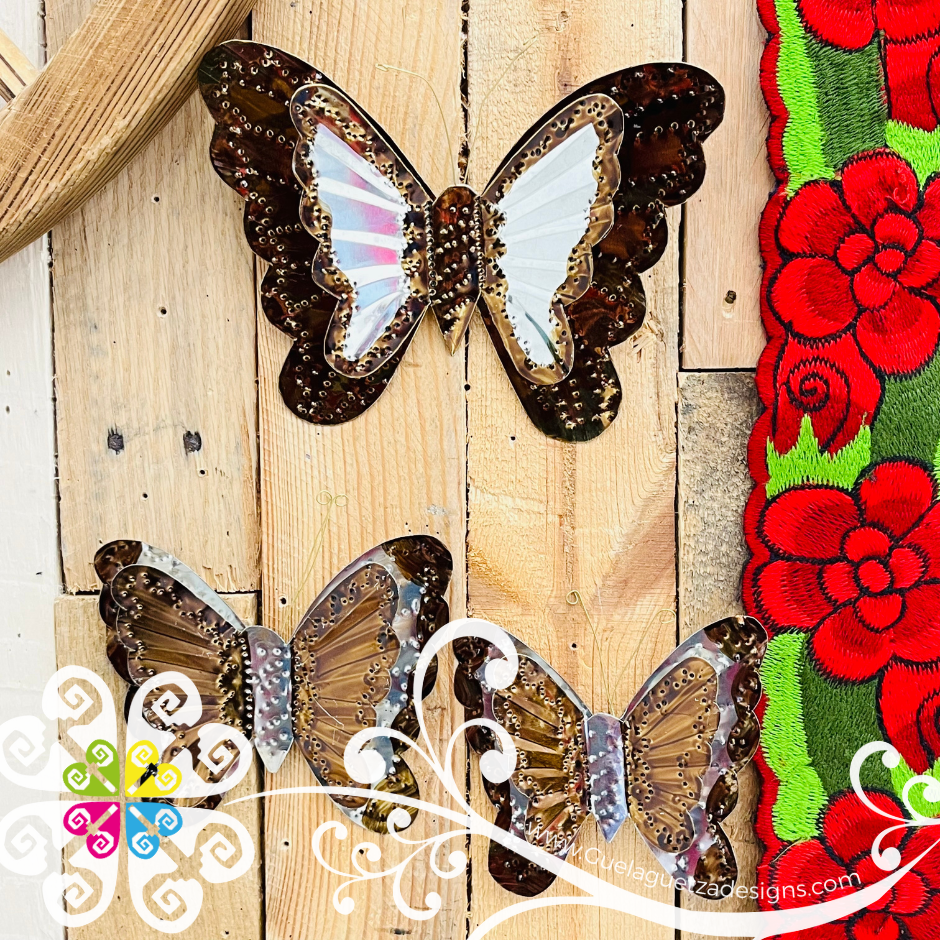 Set of 3 Butterfly - Hojalata Wall Decor