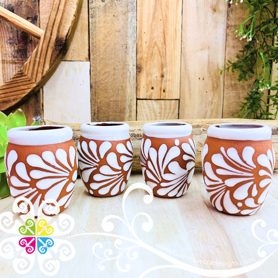 Natural/White Tequilero Plumeado Set - Clay Tequilero Set