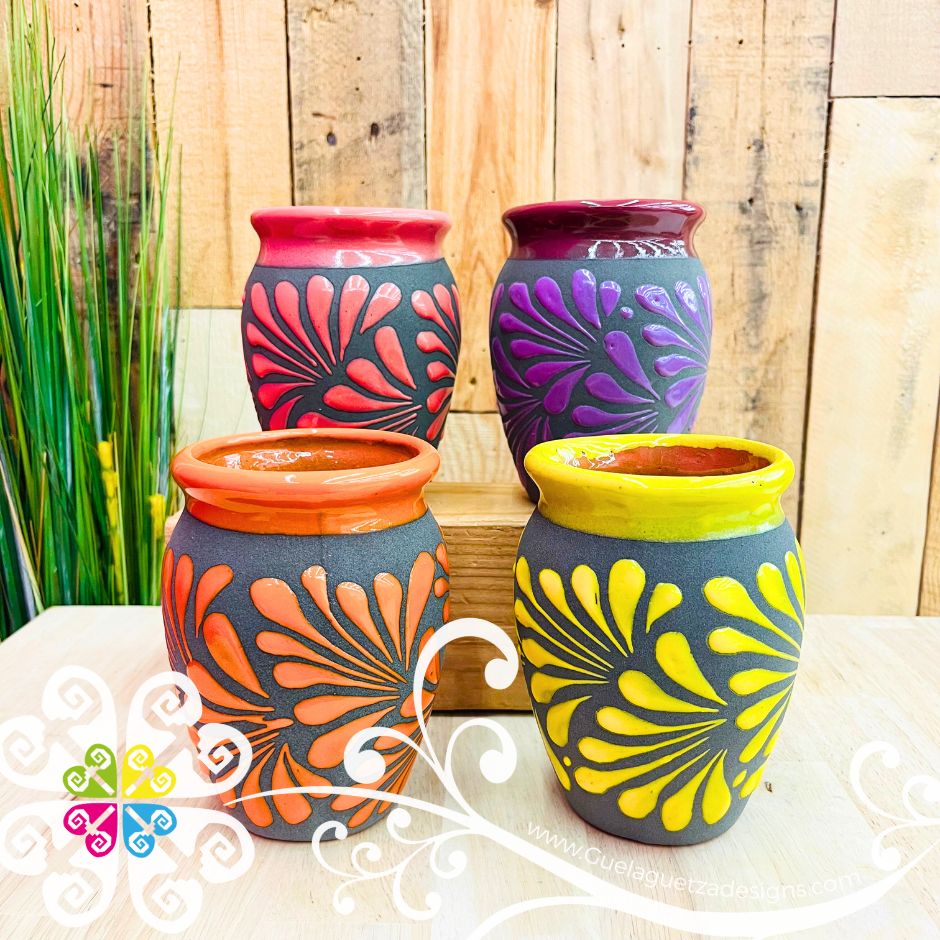 Set of Black Rainbow Espiga Plumeado Cantarito Cup - Set Clay Cantarito