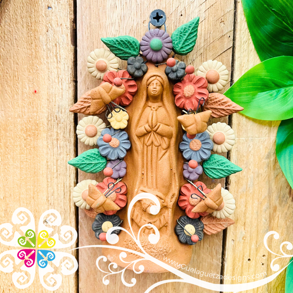 Small Virgen de Guadalupe Home Decor - Barro Metepec