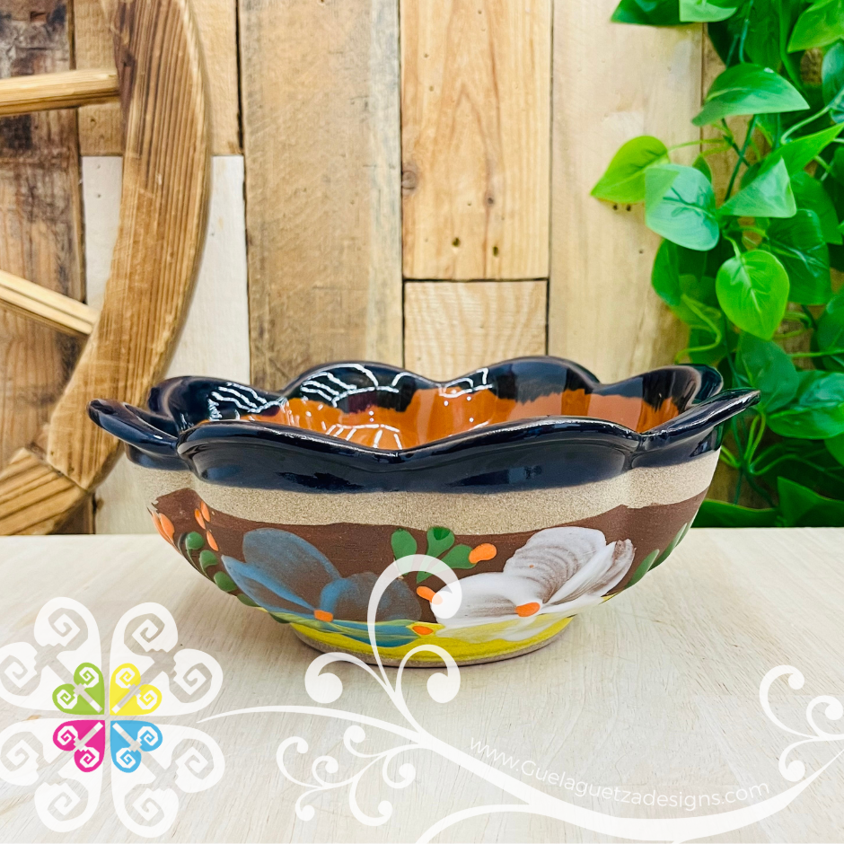 Small Frutero de Barro Flowers - Mexican Kitchen