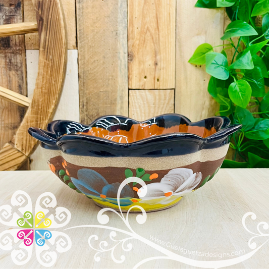 Small Frutero de Barro Flowers - Mexican Kitchen