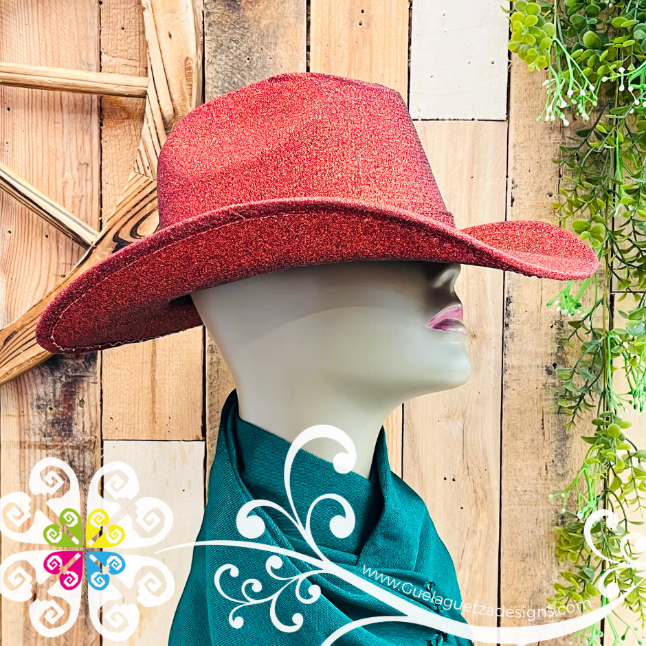 Red Glitter Cowboy Hat - Unisex Hat