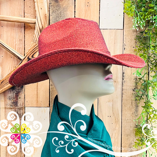 Red Glitter Cowboy Hat - Unisex Hat