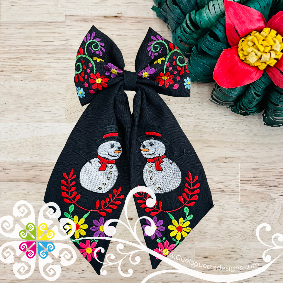 Snowman Hair Bow - Hair Accessories
