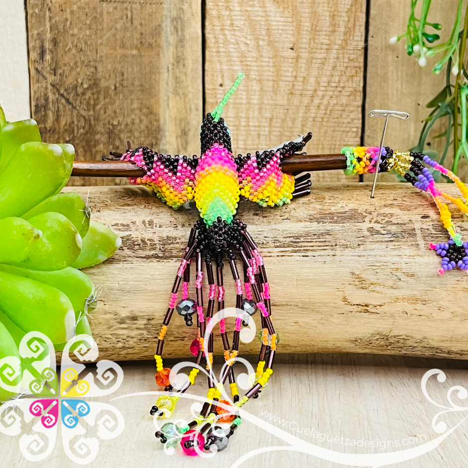 Hummingbird Beaded Hair Brooch