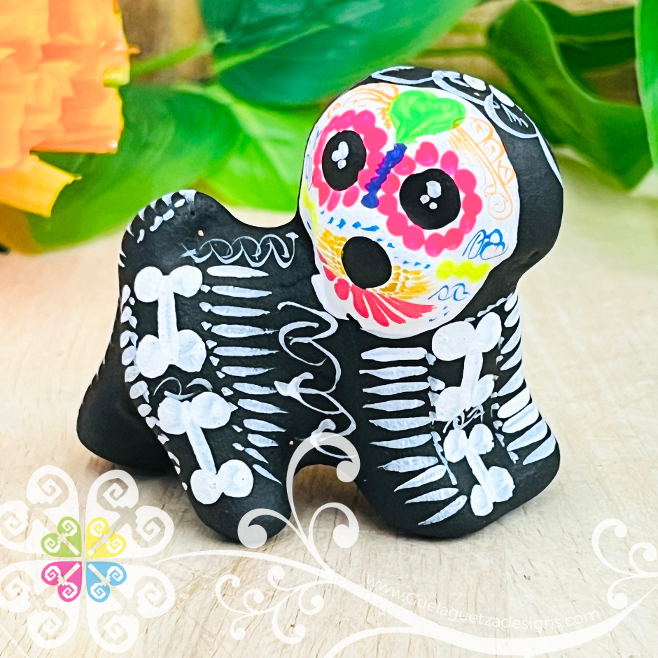 Mini Dia de los Muertos Puppy - Hand painted Cat