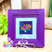 Purple Culturas Bordadas - Embroidered Wood Frame
