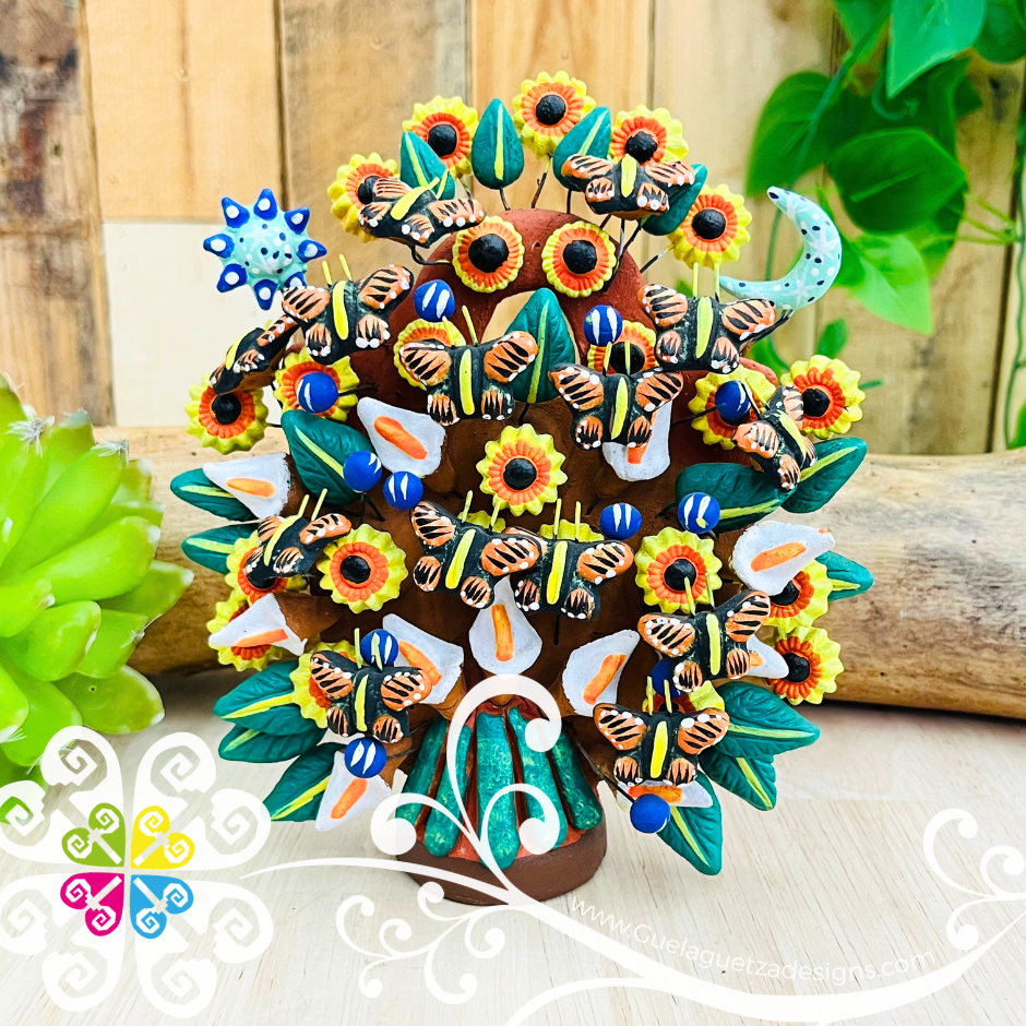 Medium Arbol Pintado Home Decor - Barro Metepec