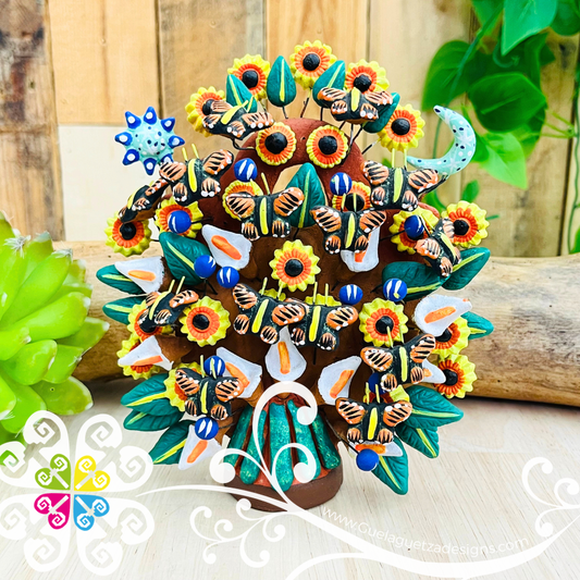 Medium Arbol Pintado Home Decor - Barro Metepec