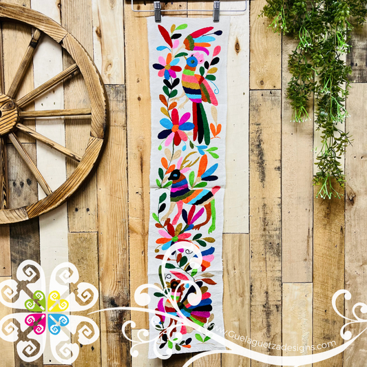 Small Multicolor Half Otomi Table Runner - Camino de Tenango