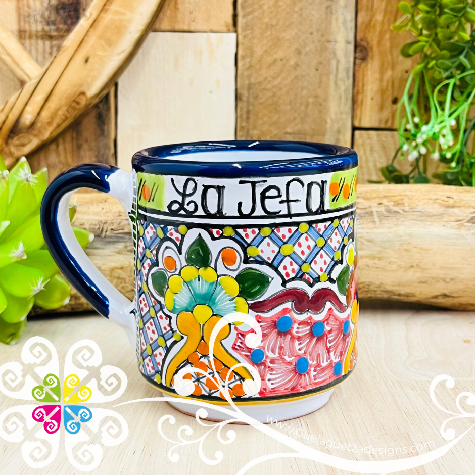 La Jefa Floral Bouquet Talavera Mug - Single Talavera Mug