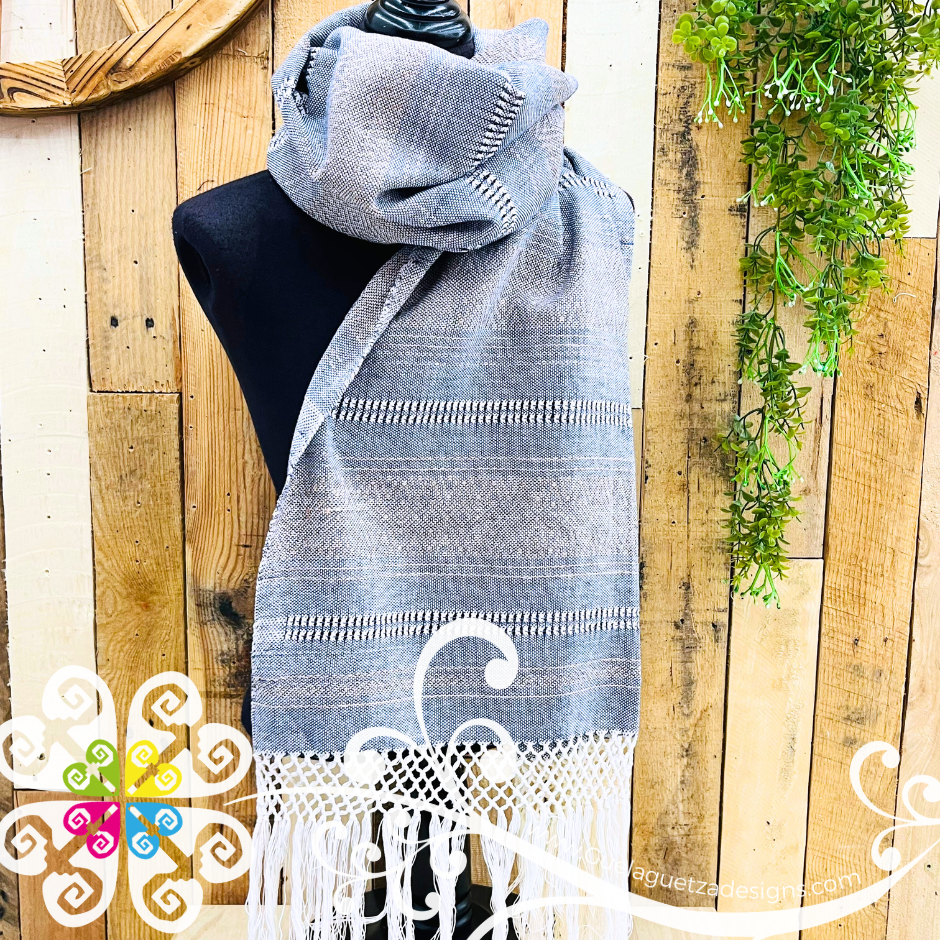 Seda Embroider Scarf- Artisan Pedal Loom Shawl