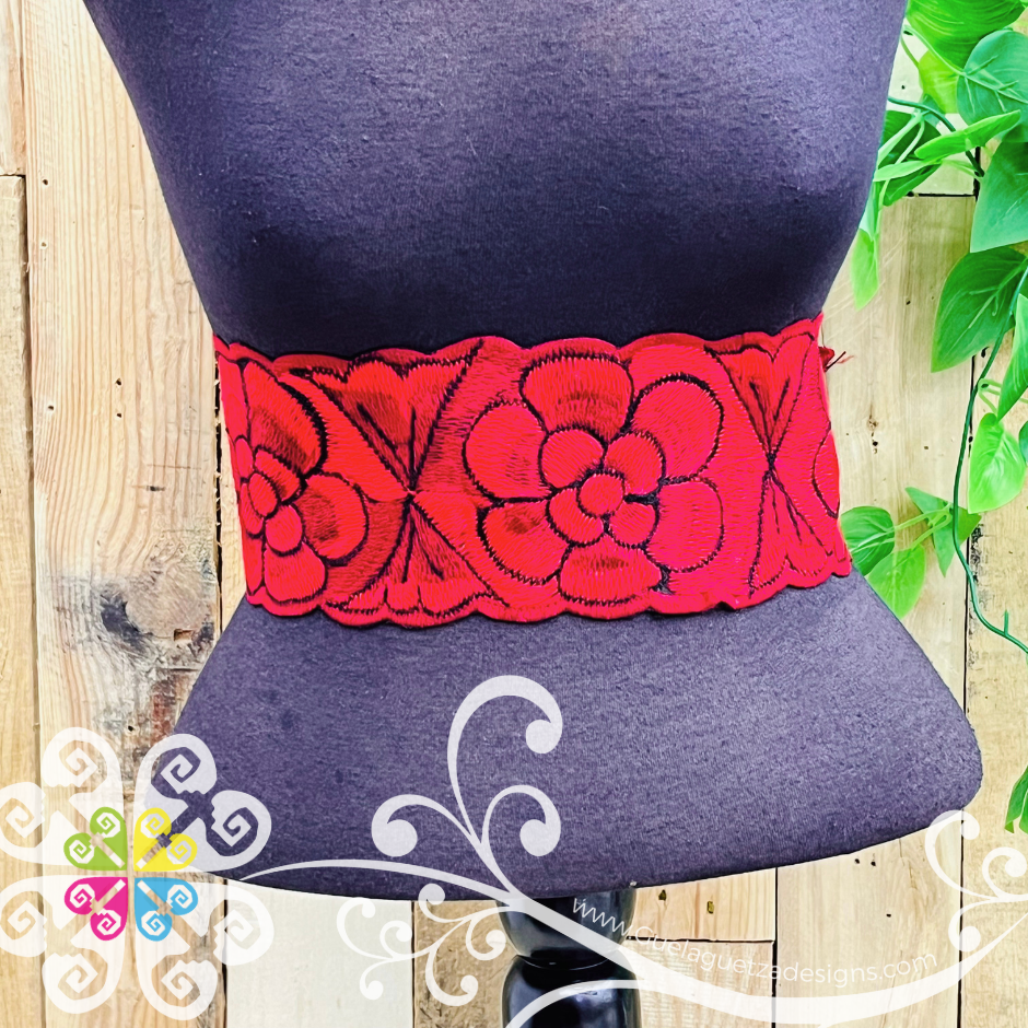 Solid Chiapas Embroider Belt - Women Belt