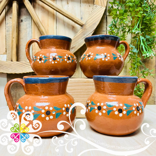 Set of 4 Capula Clay Tradicional Jarrito Mug - Set Capula Sencillo Clay Mug