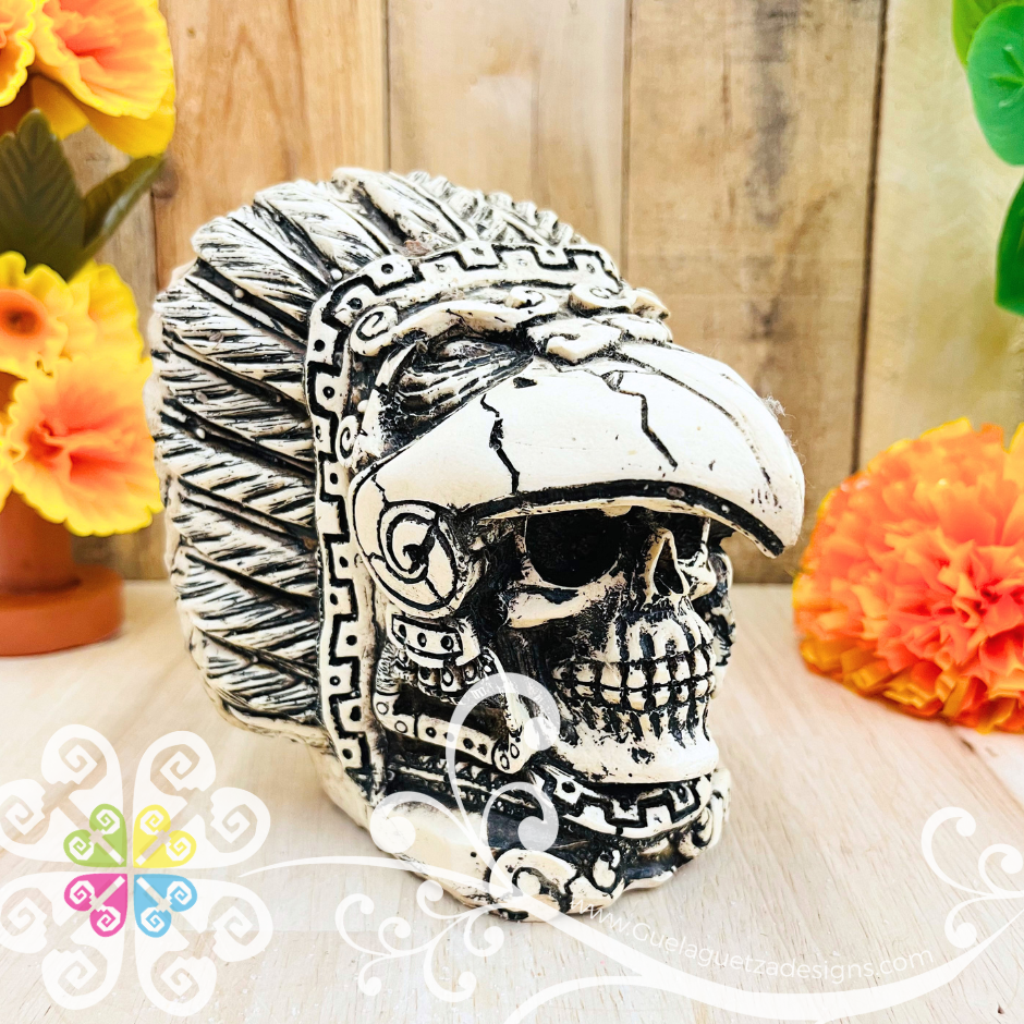 Medium Penacho - Artisan Day of the Dead Resin Skull