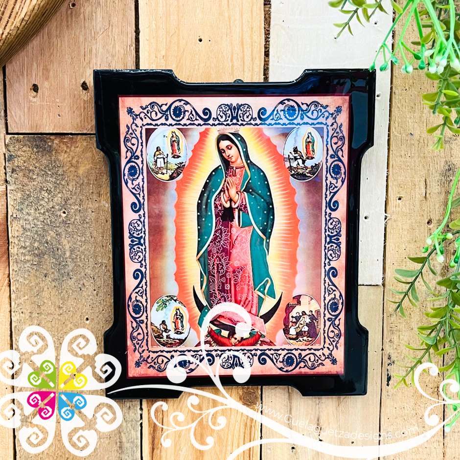 Small Wood Virgen De Guadalupe Wood Wall Art - Litografia