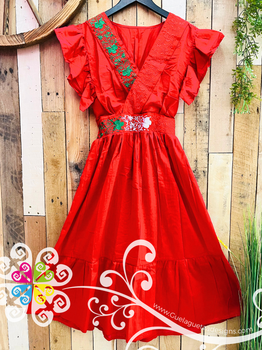 Fernanda Red Tricolor Dress - Women Dress