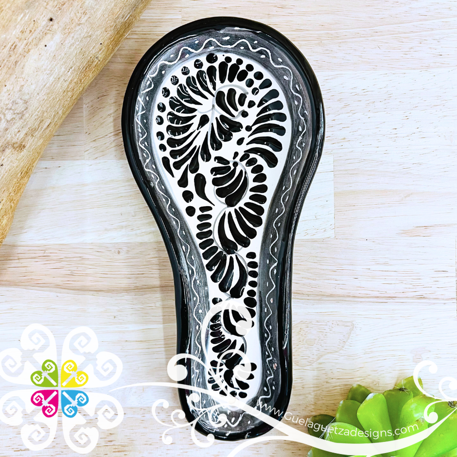 Black Talavera Spoon Rest - Talavera Kitchen