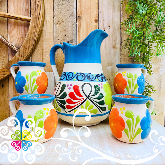 Clay Pato Pitcher Set - 4 Mugs