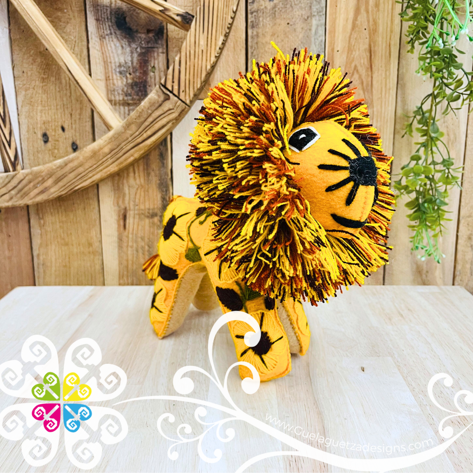 Embroidered Lion - Chiapas Stuffed Animal