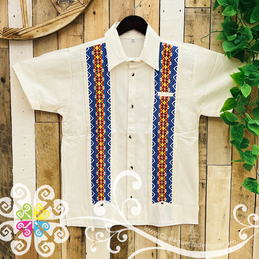 Beige Guayabera Michoacán - Embroider Men Shirt