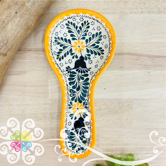 Yellow Hummingbird Spoon Rest - Barro Alta Temperatura - Spoon Rest