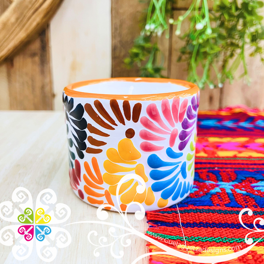 Medium Tazon Multicolor Talavera Candle - Artisan Candles