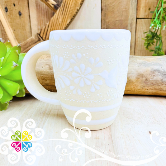 White Taza Cono Colibri - Barro Alta Temperatura - Single Clay Mug