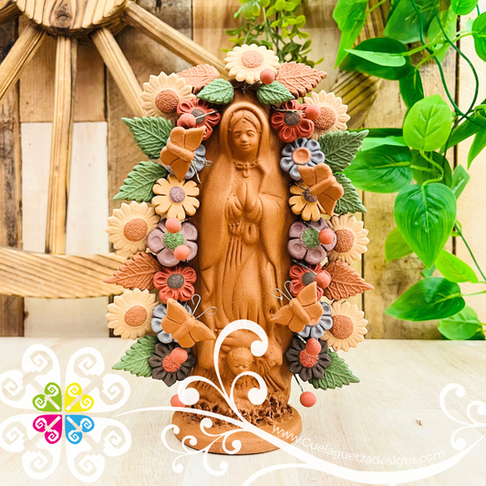 Medium Colores Virgen de Guadalupe Home Decor - Barro Metepec