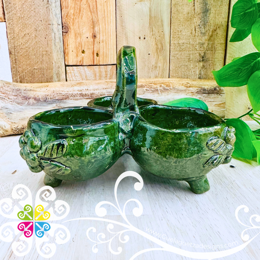 Trio Botana Tray - Barro Vidriado Oaxaca