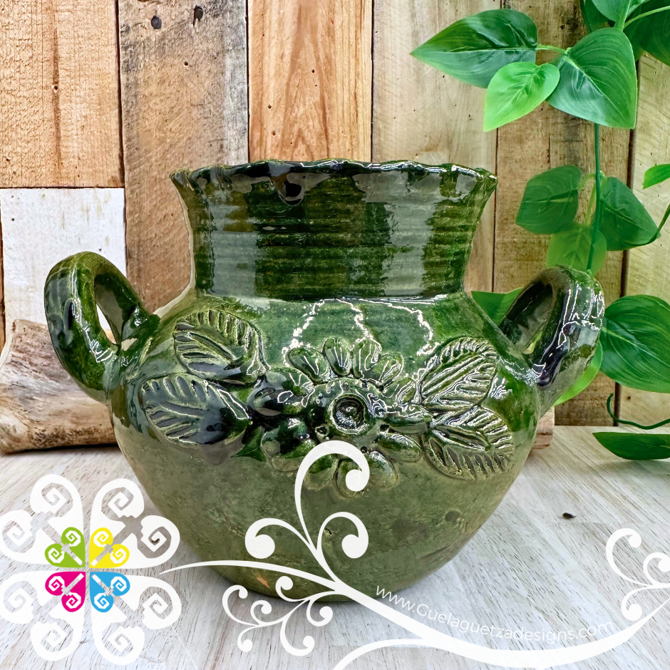 Large Ollita with Handles - Barro Vidriado Oaxaca