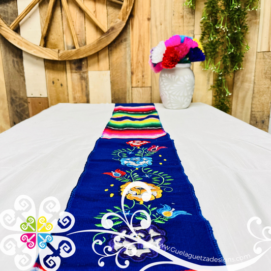 Tehuana Flowers Sarape Table Runner - Home Decor