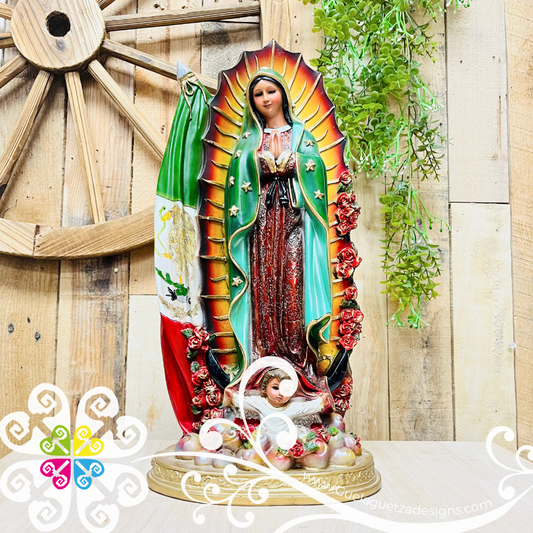 Medium Virgen de Guadalupe Bandera Statue