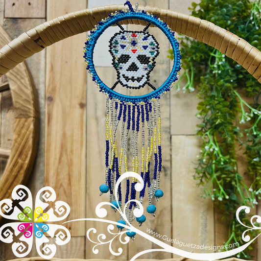 Calaverita Beaded Dream Catcher - Huichol Art