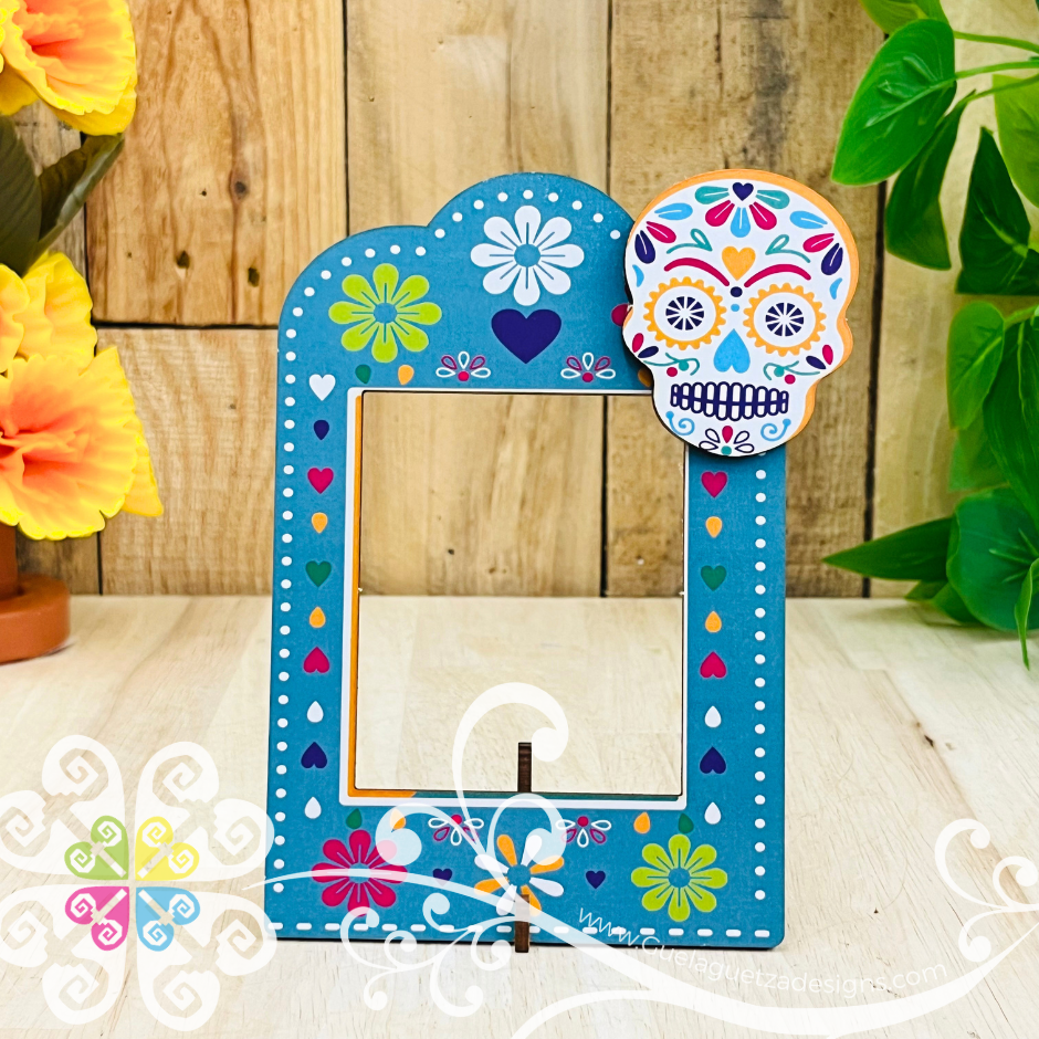 Mini Dia de los Muertos Picture Frame - Day of the Dead Ofrenda Decor