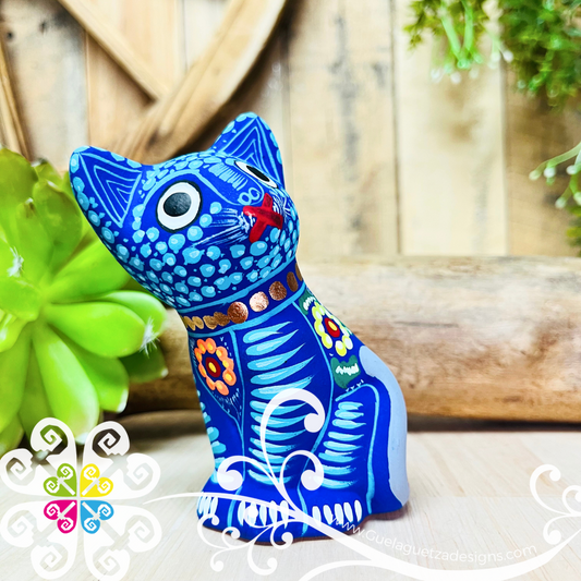Happy Cat Hand-painted Clay Figure