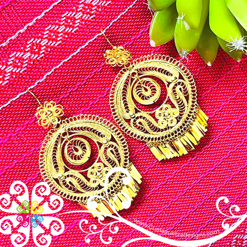 Gold Plated Filigrana Flower Basket Earrings Aretes Canasta Oro lamina –  Fran & Co. Jewelry Inc.
