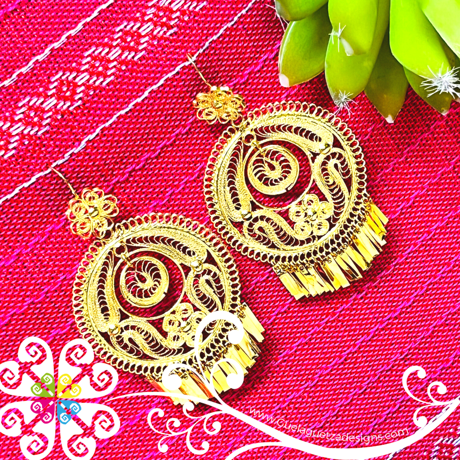 Mexican gold 2025 filigree earrings
