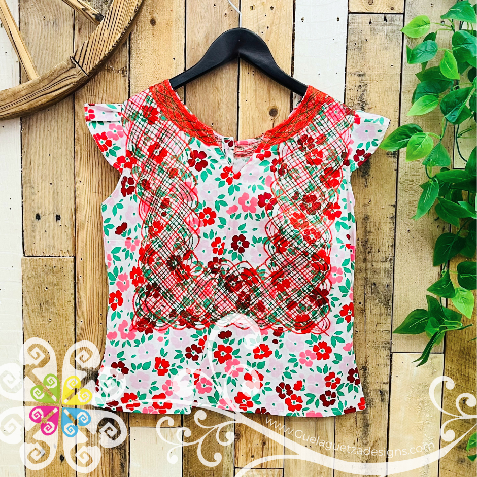 Small Cadenilla Tehuana Lupita Top - Double Embroider