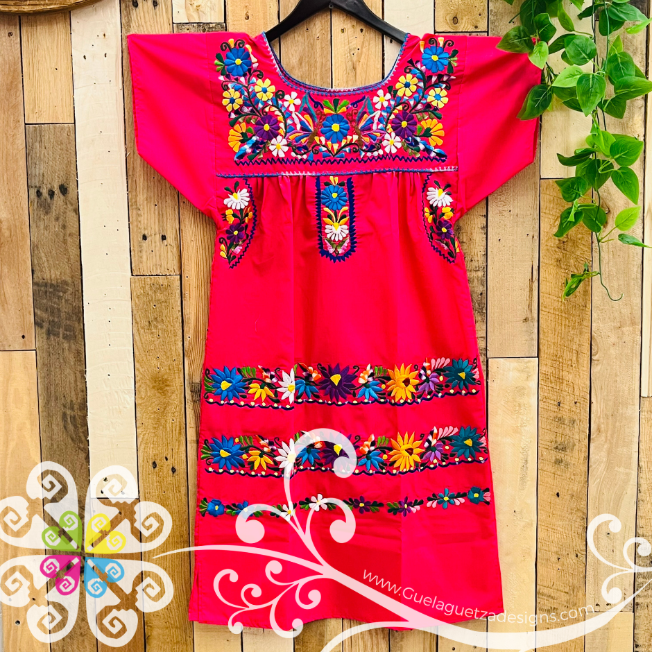 Fuchsia Vestido Tehuacan Puebla - Women Dress