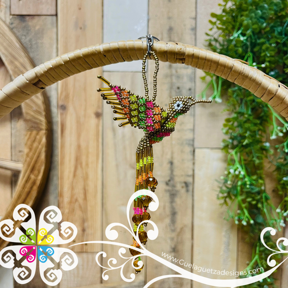 Hummingbird Beaded Keychain