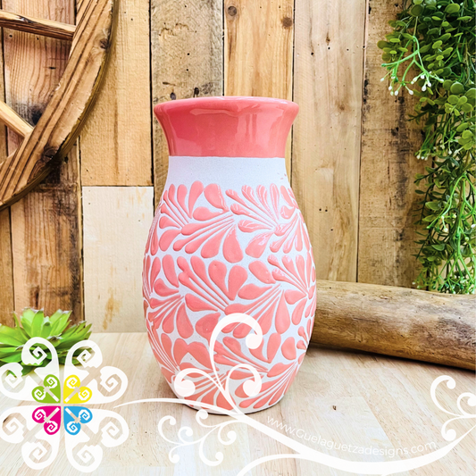 Pink Engobe Espiga Plumeado Florero Ovulo - Florero Barro