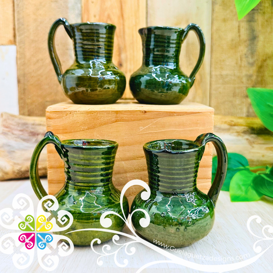 Set of 4 Small Jarrito - Barro Vidriado Oaxaca