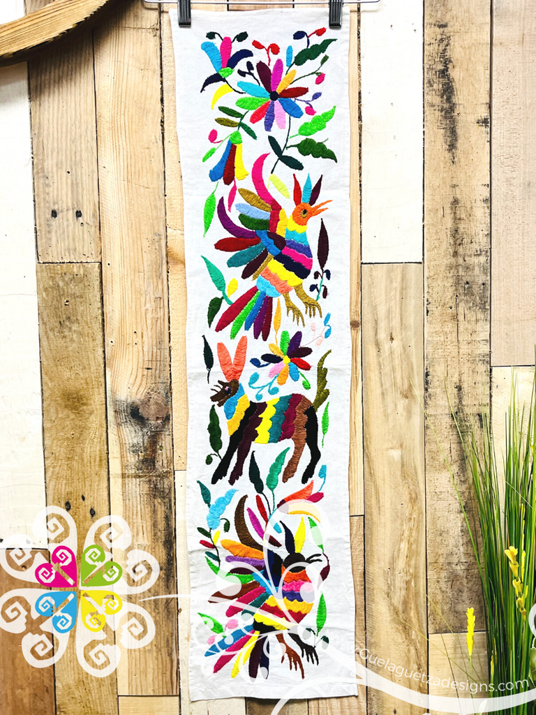 Small Multicolor Half Otomi Table Runner - Camino de Tenango ...