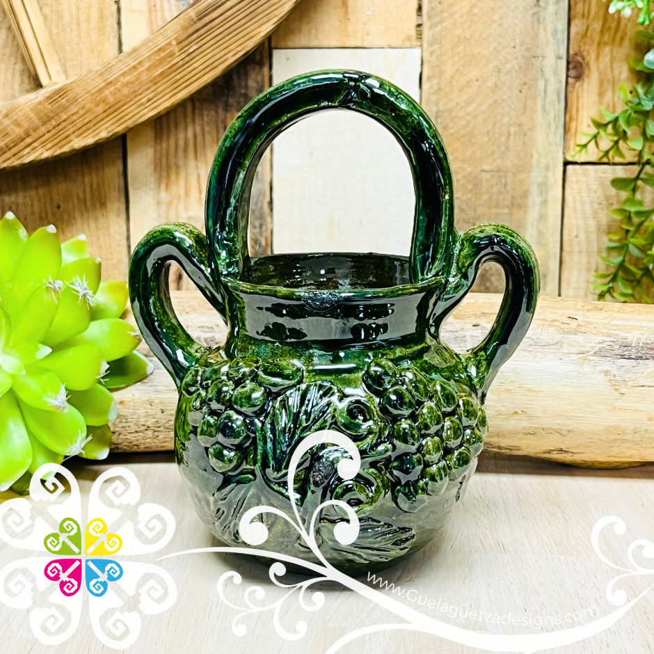 Small Ollita Flower Vase - Barro Vidriado Oaxaca