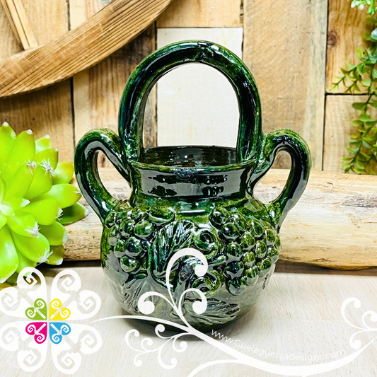 Small Ollita Flower Vase - Barro Vidriado Oaxaca